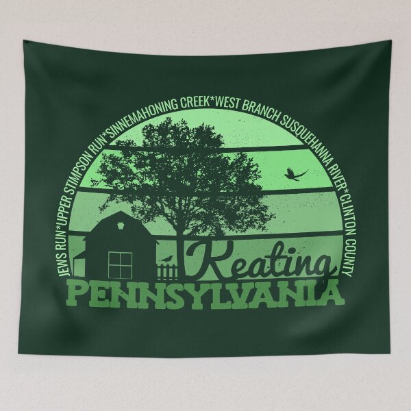 Artikelvorschau, Keating Pennsylvania Sunset Retro Vintage Logo für lokalen Stolz entworfen und verkauft von CRHPOD20.