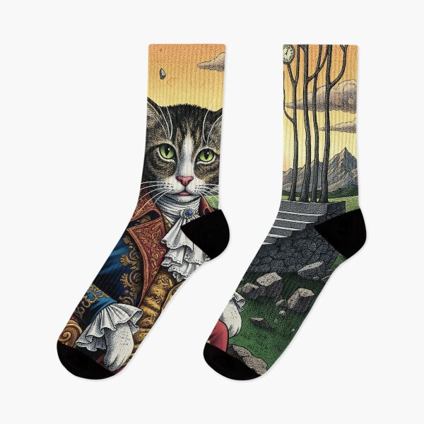 Item preview, Cat surreal portrait with clock. Time is not real. designed and sold by Natart1004.
