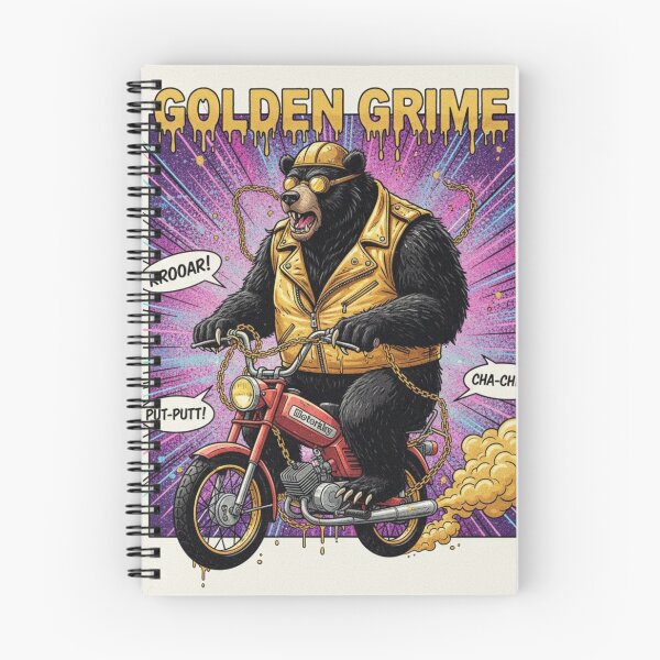 Item preview, Golden 80: Bear on a Mini-Bike – Tiny Gold Rebellion designed and sold by KawisStarr.