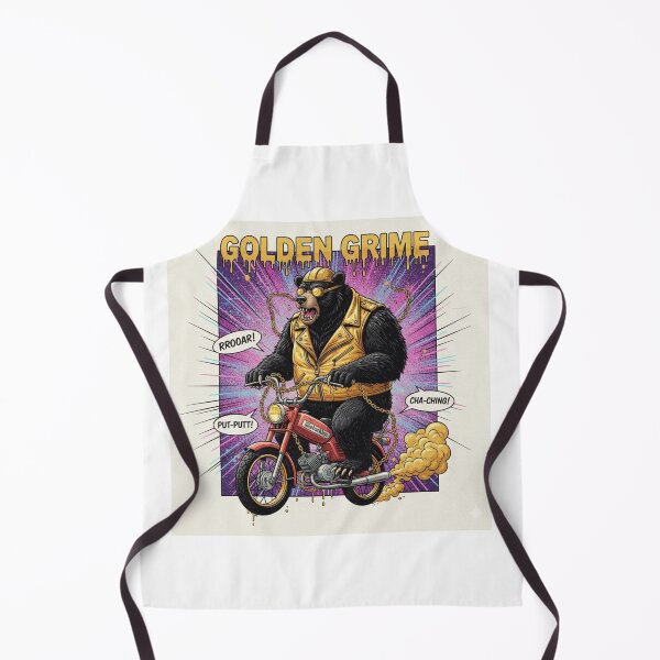 Item preview, Golden 80: Bear on a Mini-Bike – Tiny Gold Rebellion designed and sold by KawisStarr.