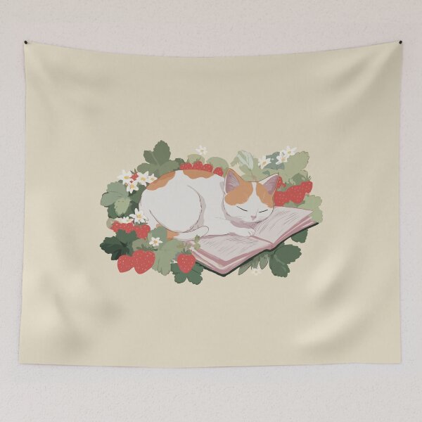 Item preview, Sleeping Cat On Book designed and sold by Gkinoki.