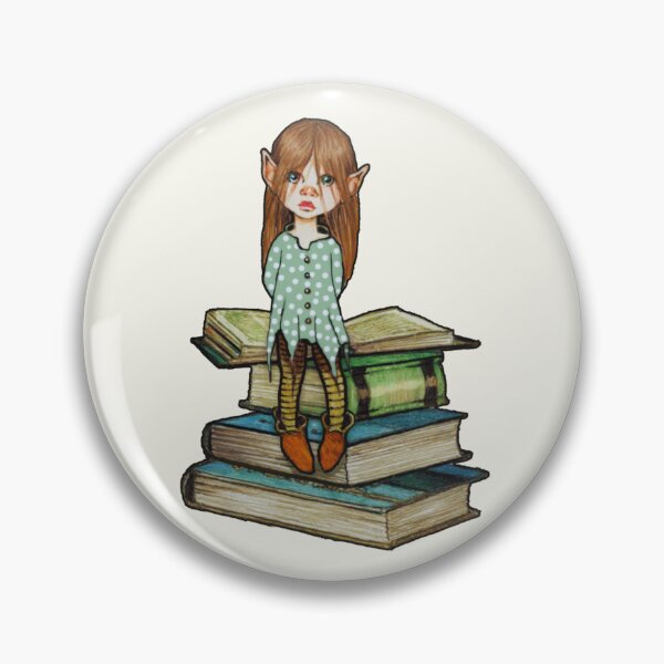 Item preview, Elf Girl Sitting on Stack of Books, Fantasy Art, Book Lovers designed and sold by JoyfulWhimsy.