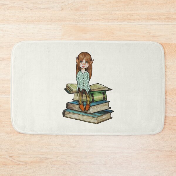 Item preview, Elf Girl Sitting on Stack of Books, Fantasy Art, Book Lovers designed and sold by JoyfulWhimsy.