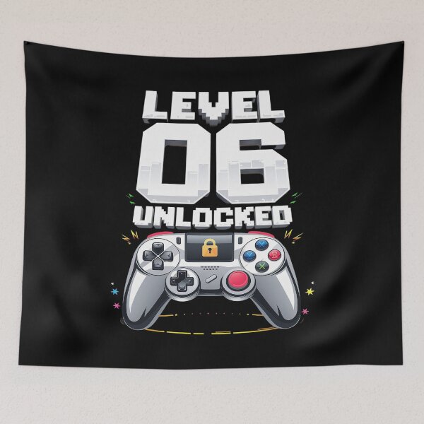 Item preview, Level 6 Unlocked Video Game 6th Birthday Gamer Boys Kids  designed and sold by AquaKiev.