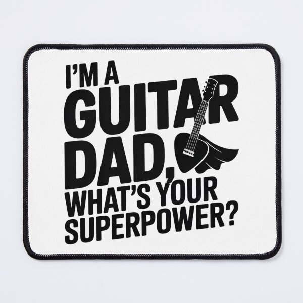 Item preview, "Guitar Dad Powers – Superhero Music Tee" designed and sold by oldrockerdudes.