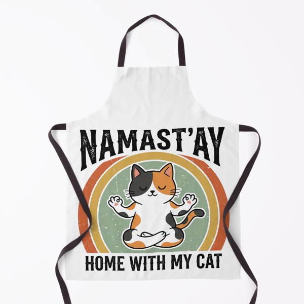 Item preview, Namast'ay Home With My Cat - Funny Retro Yoga Cat Lover designed and sold by WearTheArtx.