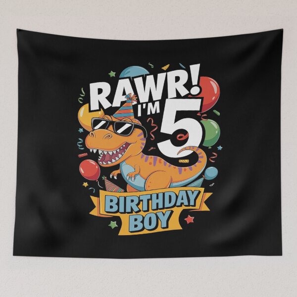 Item preview, Rawr I'm 5th Birthday Boy dinosaur T rex 5 Year Old Kids  designed and sold by MythWoot.