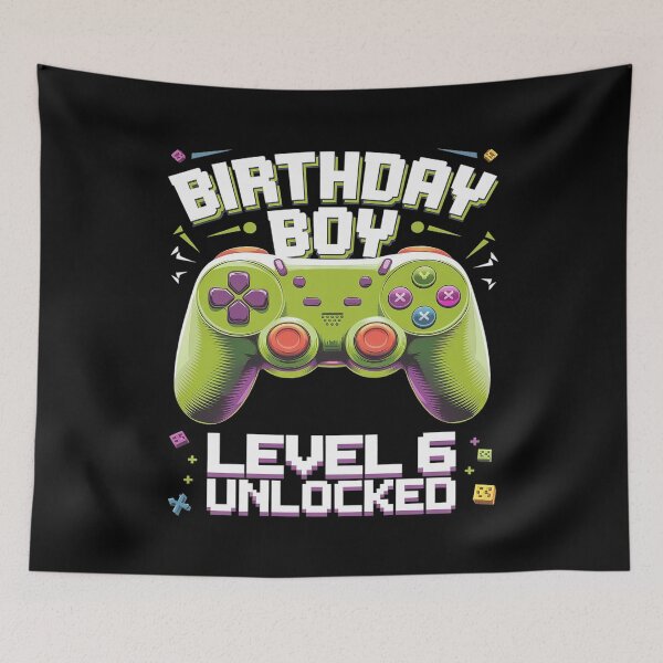 Item preview, Level 6 Unlocked Video Game 6th Birthday Gamer Boys  designed and sold by AquaKiev.