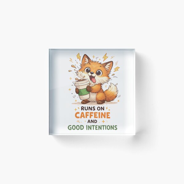 Item preview, Runs of Caffeine and Good Intentions Fox designed and sold by unsupadult.