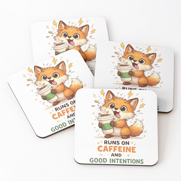 Item preview, Runs of Caffeine and Good Intentions Fox designed and sold by unsupadult.