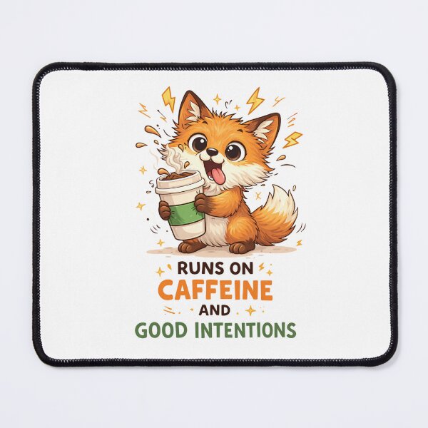 Item preview, Runs of Caffeine and Good Intentions Fox designed and sold by unsupadult.