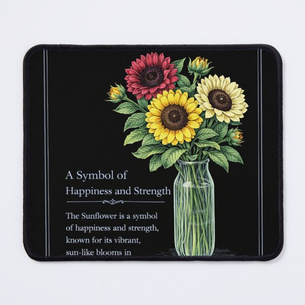 Item preview, Sunflower Botanical Print, Vintage Floral Illustration, Happiness and Strength on Black designed and sold by Prayful.