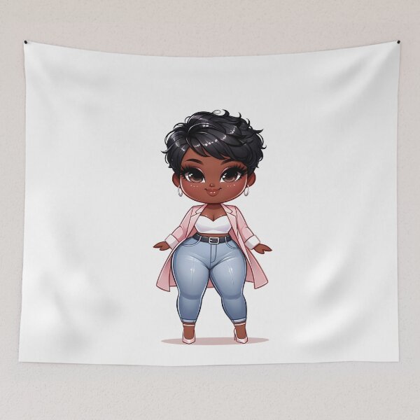 Item preview, Cute Curvy Chibi Girl with Pixie Cut Style designed and sold by Lulunza.