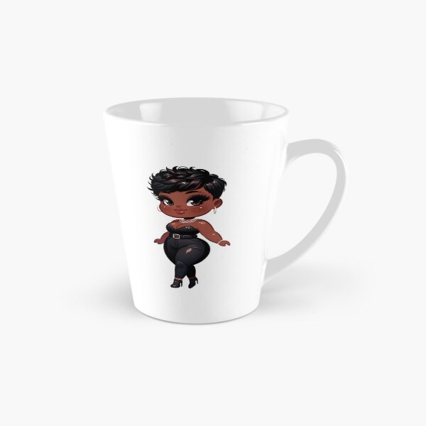 Aperçu de l'œuvre Femme noire grande taille confiante et style chibi créée et vendue par Lulunza.