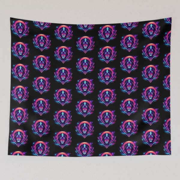 Item preview, Neon Cyber Lion – Futuristic Vaporwave Power Art designed and sold by konter75.