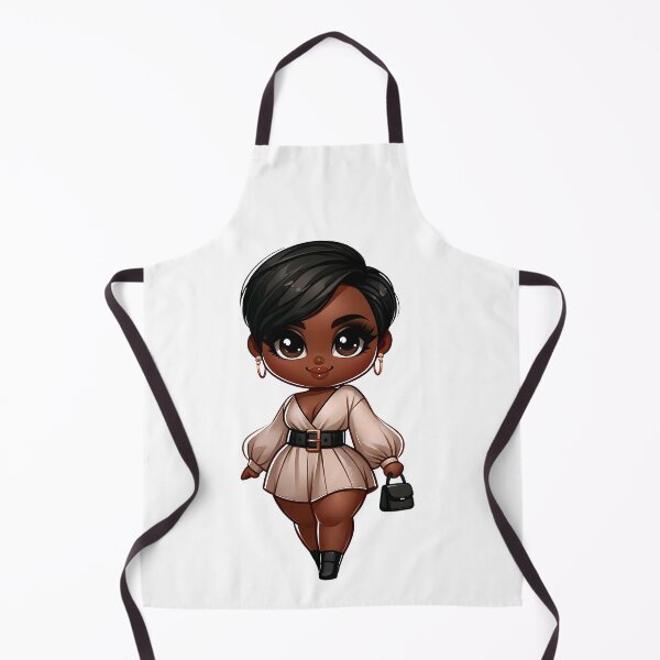 Aperçu de l'œuvre Illustration élégante d'une fille noire chibi grande taille créée et vendue par Lulunza.
