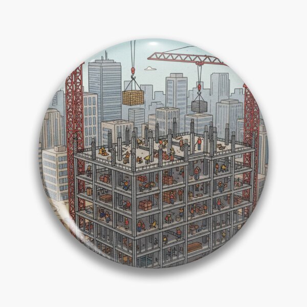 Item preview, Building the Skyline — High-Rise Construction Site Scenic Illustration designed and sold by unthinkabletees.