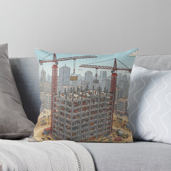 Item preview, Building the Skyline — High-Rise Construction Site Scenic Illustration designed and sold by unthinkabletees.