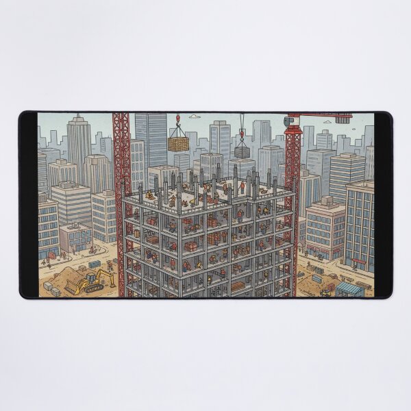 Item preview, Building the Skyline — High-Rise Construction Site Scenic Illustration designed and sold by unthinkabletees.
