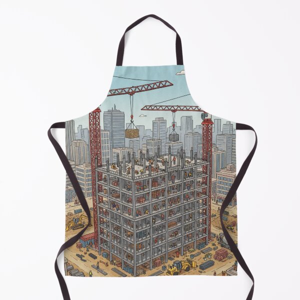 Item preview, Building the Skyline — High-Rise Construction Site Scenic Illustration designed and sold by unthinkabletees.