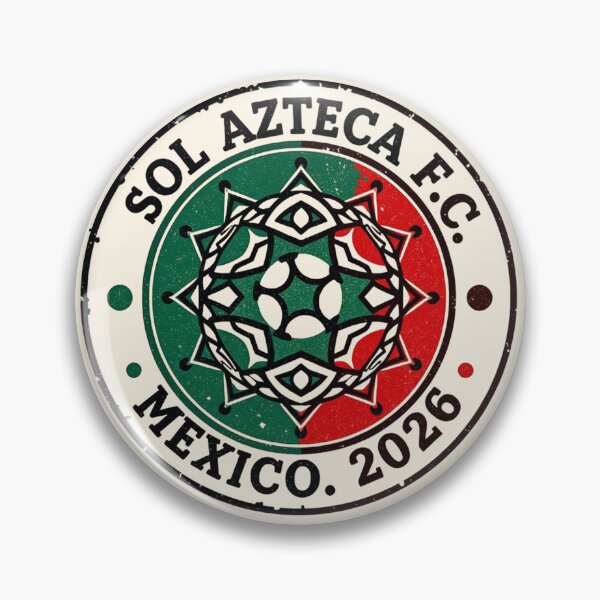 Item preview, Sol Azteca F.C. Vintage Emblem - Mexico Sun Stone Soccer Ball designed and sold by HappySproutArt.