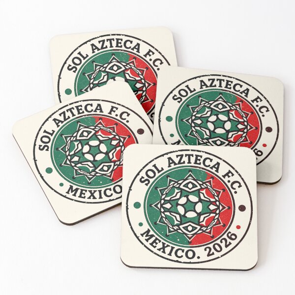 Item preview, Sol Azteca F.C. Vintage Emblem - Mexico Sun Stone Soccer Ball designed and sold by HappySproutArt.