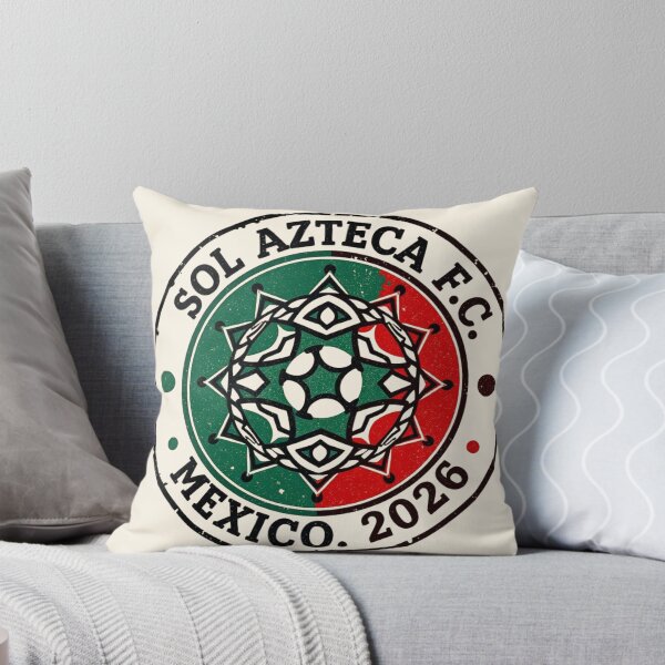 Item preview, Sol Azteca F.C. Vintage Emblem - Mexico Sun Stone Soccer Ball designed and sold by HappySproutArt.