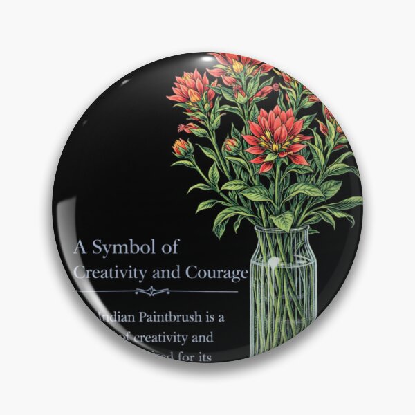 Item preview, Indian Paintbrush Botanical Print, Vintage Wildflower Illustration, Creativity and Courage on Black designed and sold by Prayful.