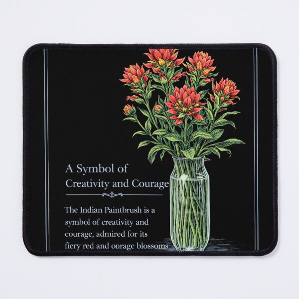 Item preview, Indian Paintbrush Botanical Print, Vintage Wildflower Illustration, Creativity and Courage on Black designed and sold by Prayful.