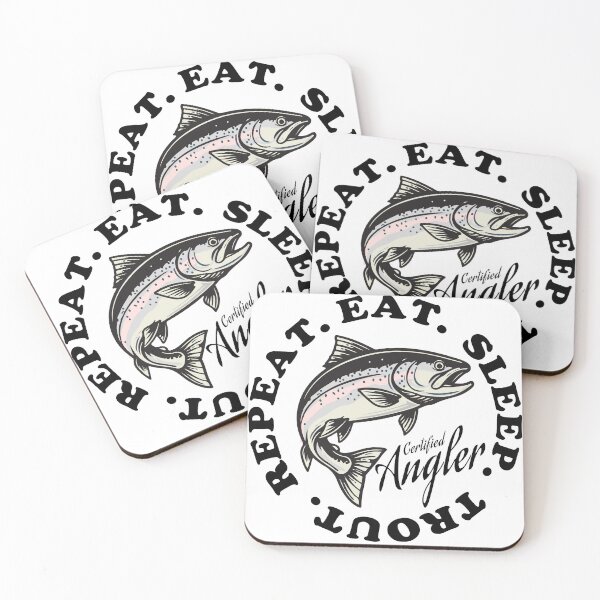 Item preview, Eat Sleep Trout Repeat — Certified Angler Fishing Humor Design designed and sold by unthinkabletees.