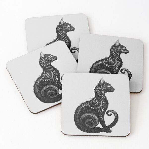 Item preview, Mystic Gothic Cat | Art Nouveau Cat Illustration designed and sold by TeesbyDD.