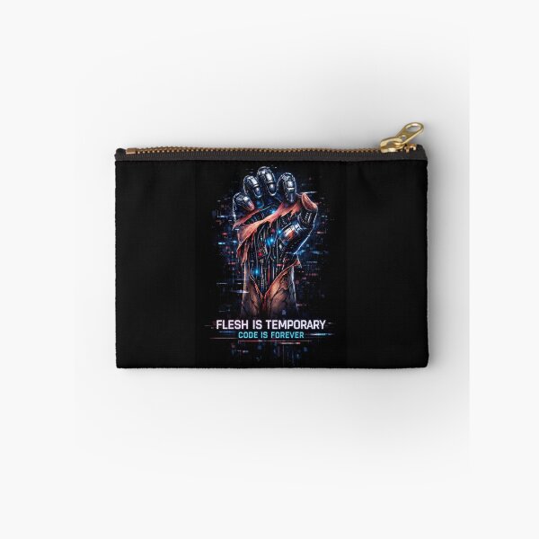 Item preview, Neon Cyberpunk Hand: Flesh is Temporary, Code is Forever designed and sold by QuoteCanvas.TH.