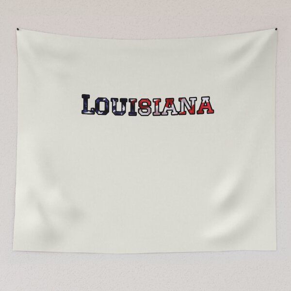 Artikelvorschau, Typografie mit der Flagge von Louisiana, USA – Patriotisches Design mit Sternen und Streifen für amerikanischen Stolz entworfen und verkauft von Long Family Gifts.