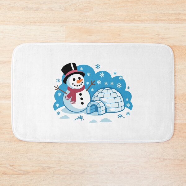 Item preview, A snowman and an igloo built by children. designed and sold by desinganddecor.