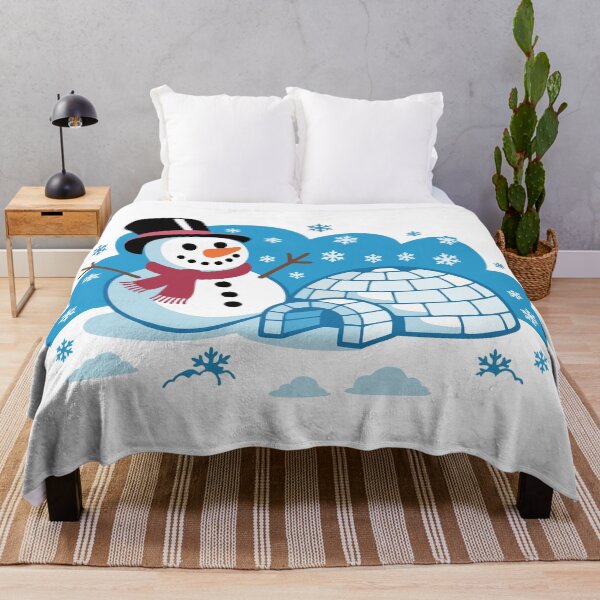 Item preview, A snowman and an igloo built by children. designed and sold by desinganddecor.