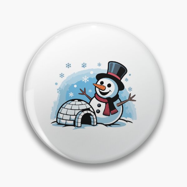 Item preview, A big snowman and an igloo built by children. designed and sold by desinganddecor.