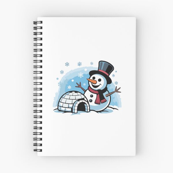 Item preview, A big snowman and an igloo built by children. designed and sold by desinganddecor.