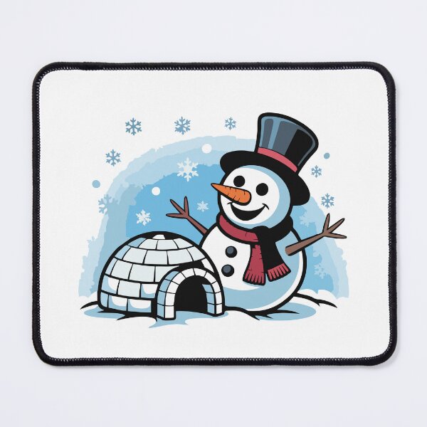 Item preview, A big snowman and an igloo built by children. designed and sold by desinganddecor.