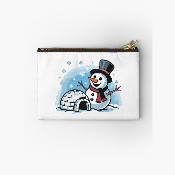 Item preview, A big snowman and an igloo built by children. designed and sold by desinganddecor.