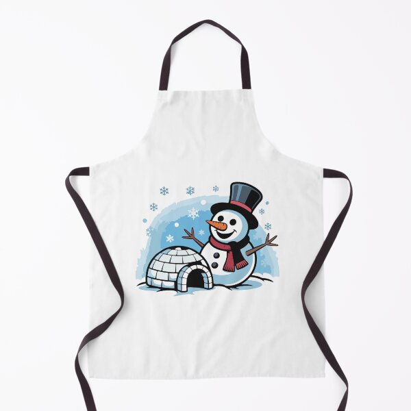 Item preview, A big snowman and an igloo built by children. designed and sold by desinganddecor.