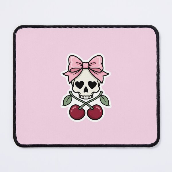 Item preview, Coquette Skull Bow & Cherry Spooky Cute Aesthetic designed and sold by MarCinu Art.