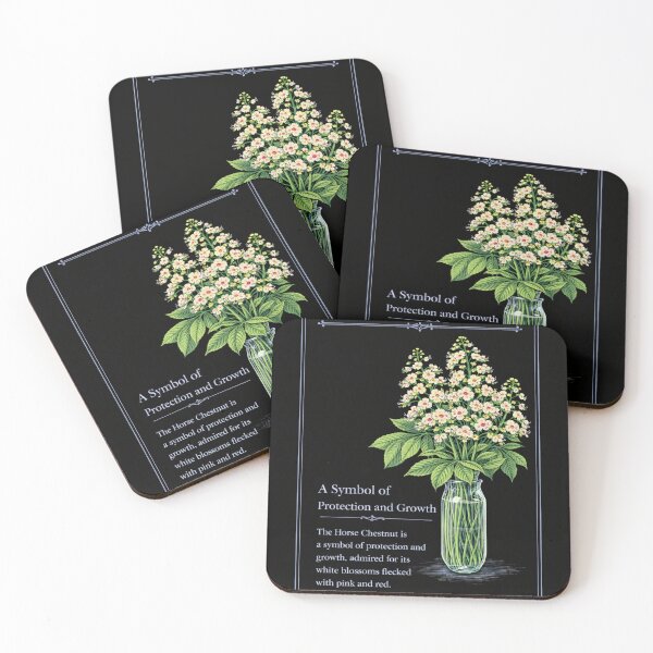 Item preview, Horse Chestnut Botanical Print, Vintage Floral Illustration, Protection and Growth on Black designed and sold by Prayful.