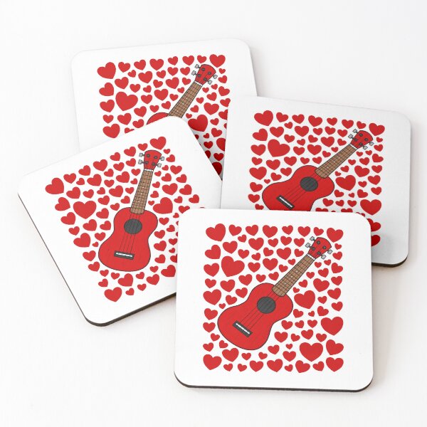 Item preview, Ukulele With Hearts, Valentines Ukulelist Musician Wedding designed and sold by doodlerob.