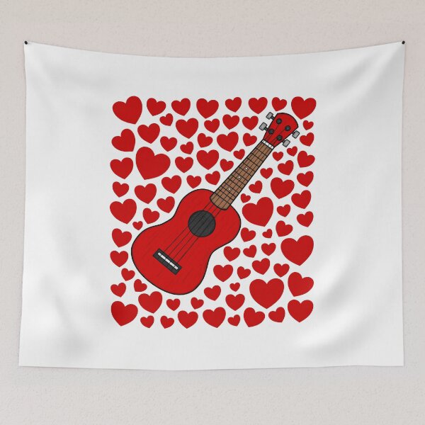 Item preview, Ukulele With Hearts, Valentines Ukulelist Musician Wedding designed and sold by doodlerob.