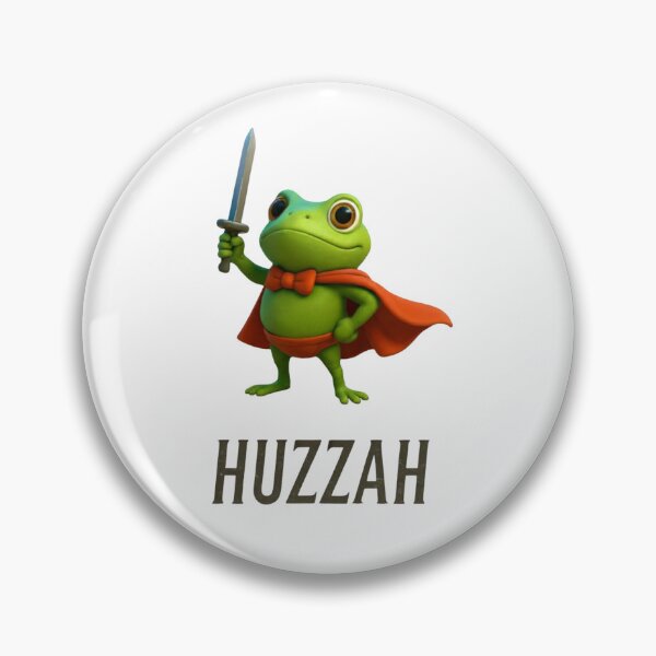 Item preview,  Huzzah Frog with Sword 3D, Embroidered Medieval Frog Shirt, Comfort Colors 1717, Funny DnD T-Shirt, Renaissance Faire Frog Gift designed and sold by Williams Anderson.