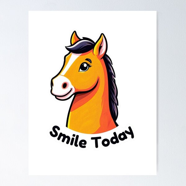 Item preview, Smile Today Horse Illustration designed and sold by ArtiQreate.