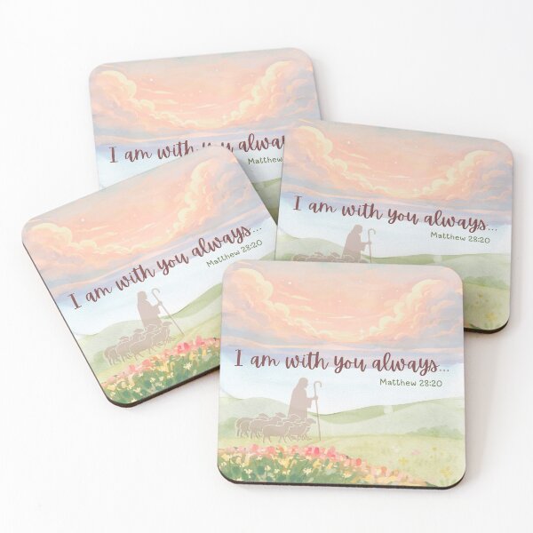 Item preview, I Am With You Always Matthew 28:20 Bible Verse Christian Art designed and sold by SunandShade.
