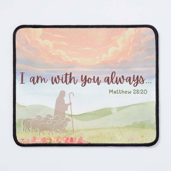 Item preview, I Am With You Always Matthew 28:20 Bible Verse Christian Art designed and sold by SunandShade.