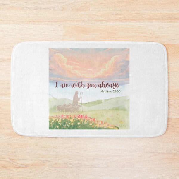 Item preview, I Am With You Always Matthew 28:20 Bible Verse Christian Art designed and sold by SunandShade.