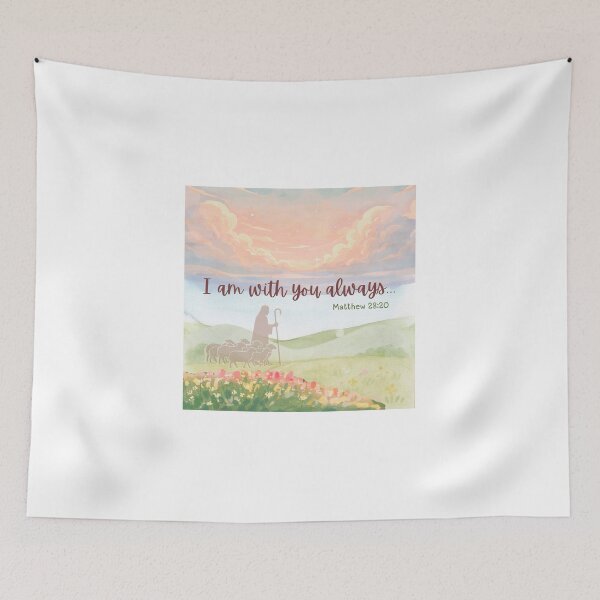 Item preview, I Am With You Always Matthew 28:20 Bible Verse Christian Art designed and sold by SunandShade.